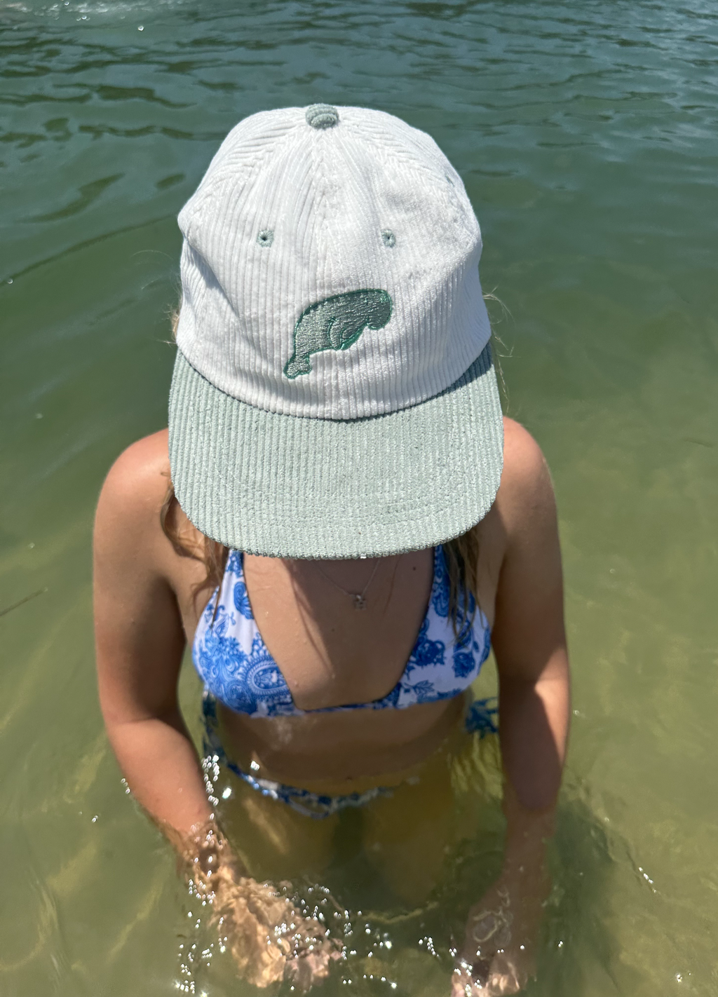 Friendly Dugong Hat - Unique Corduroy Design with Adjustable Fit