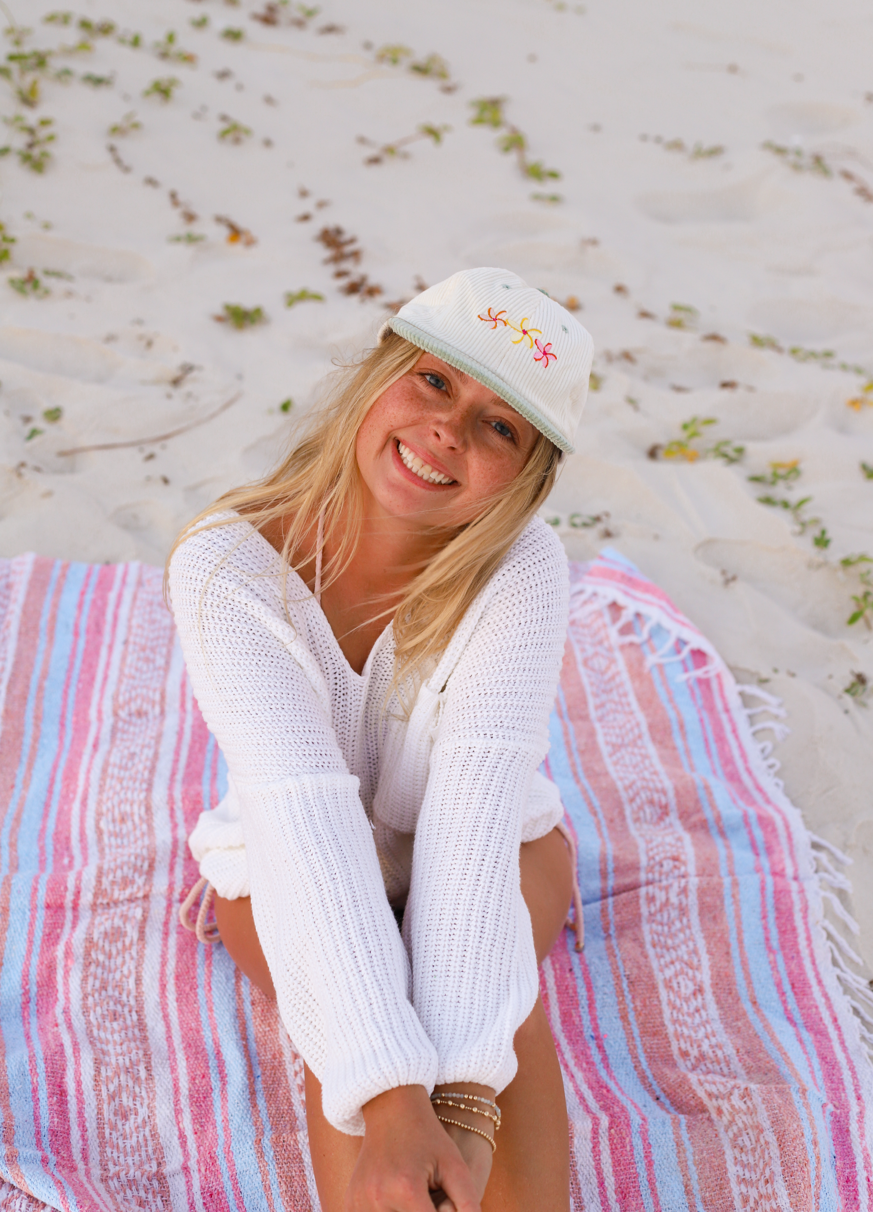 Retro Flower Bloom Lid - Stylish 6-Panel Cap Enhancer