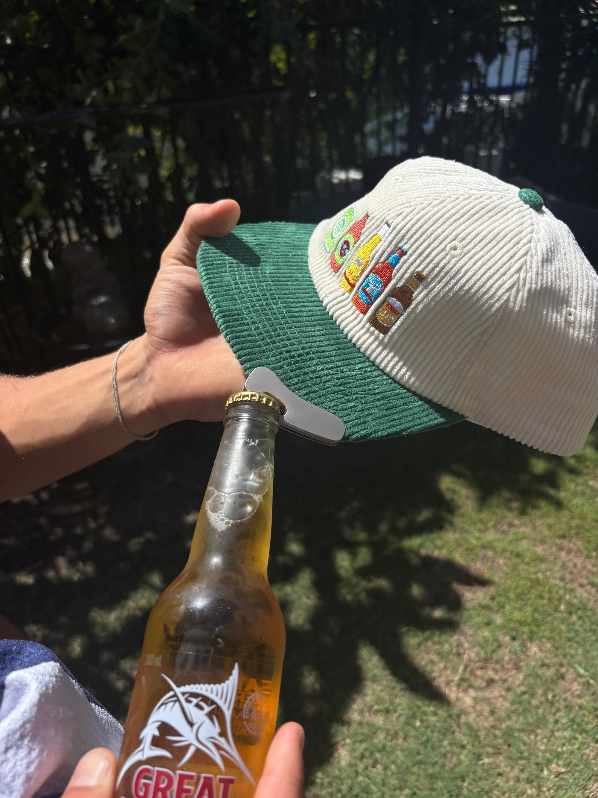 Corduroy Cap with Integrated Bottle Opener - Celebrate Aussie Beer!