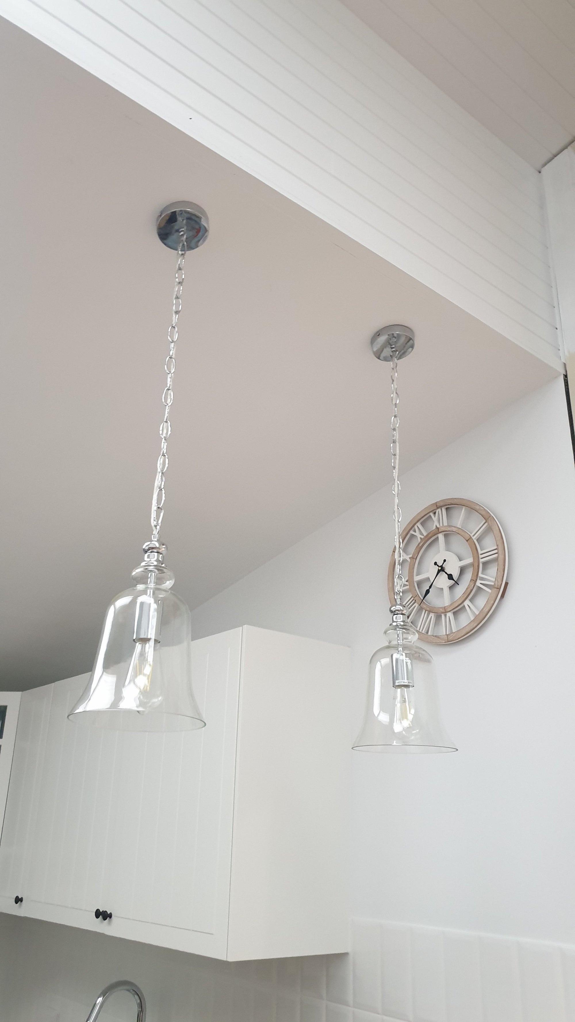 Gracie Glass Bell Pendant Light - Timeless Chrome Elegance