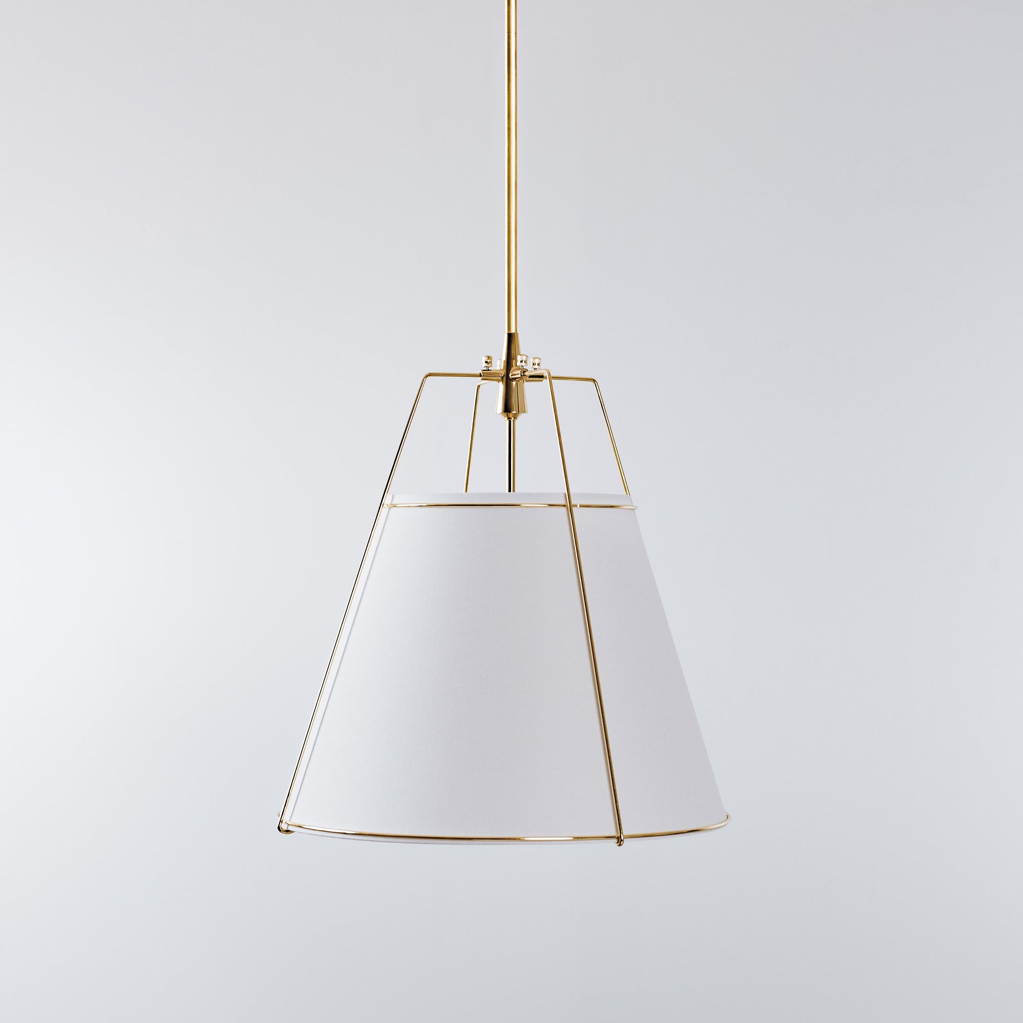 Jessie Pendant Light - Elegant White Shade with Gold Accents