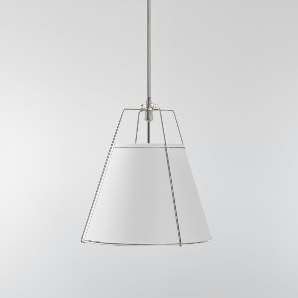 Jessie Pendant Light - Elegant White Shade with Nickel Finish