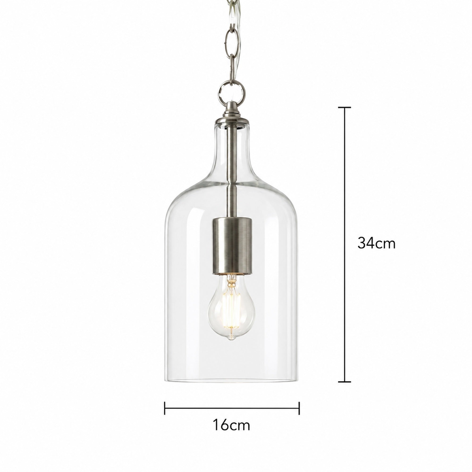 Kendal Nickel Glass Pendant Light | Vintage Industrial Design