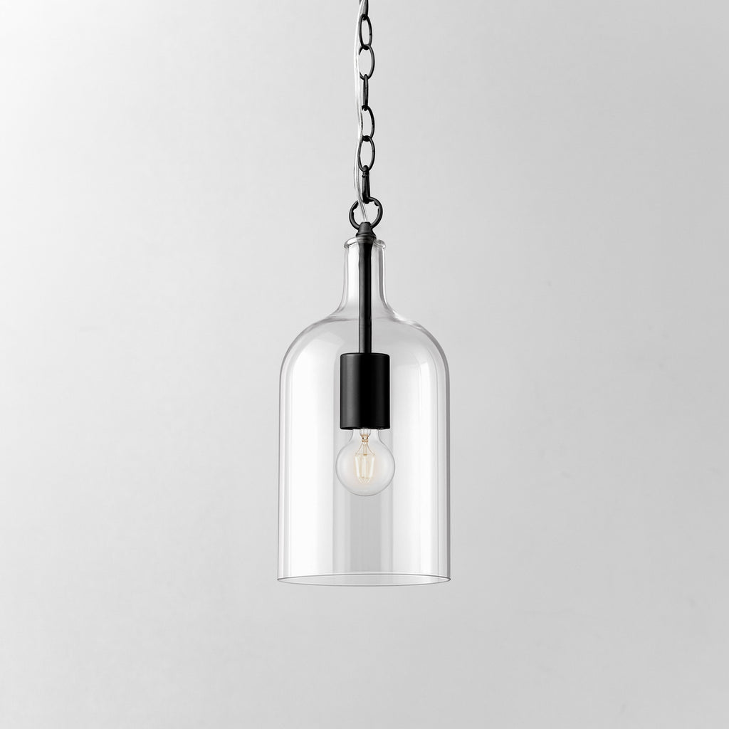 Kendal Black Glass Pendant Light - Vintage Industrial Charm