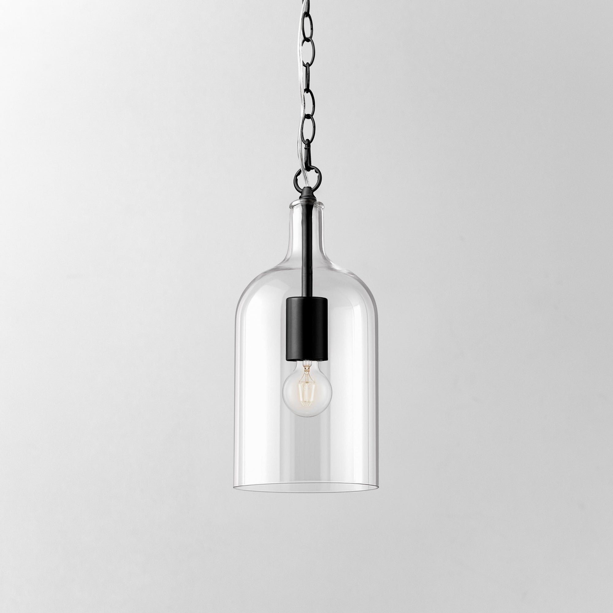 Kendal Black Glass Pendant Light - Vintage Industrial Charm
