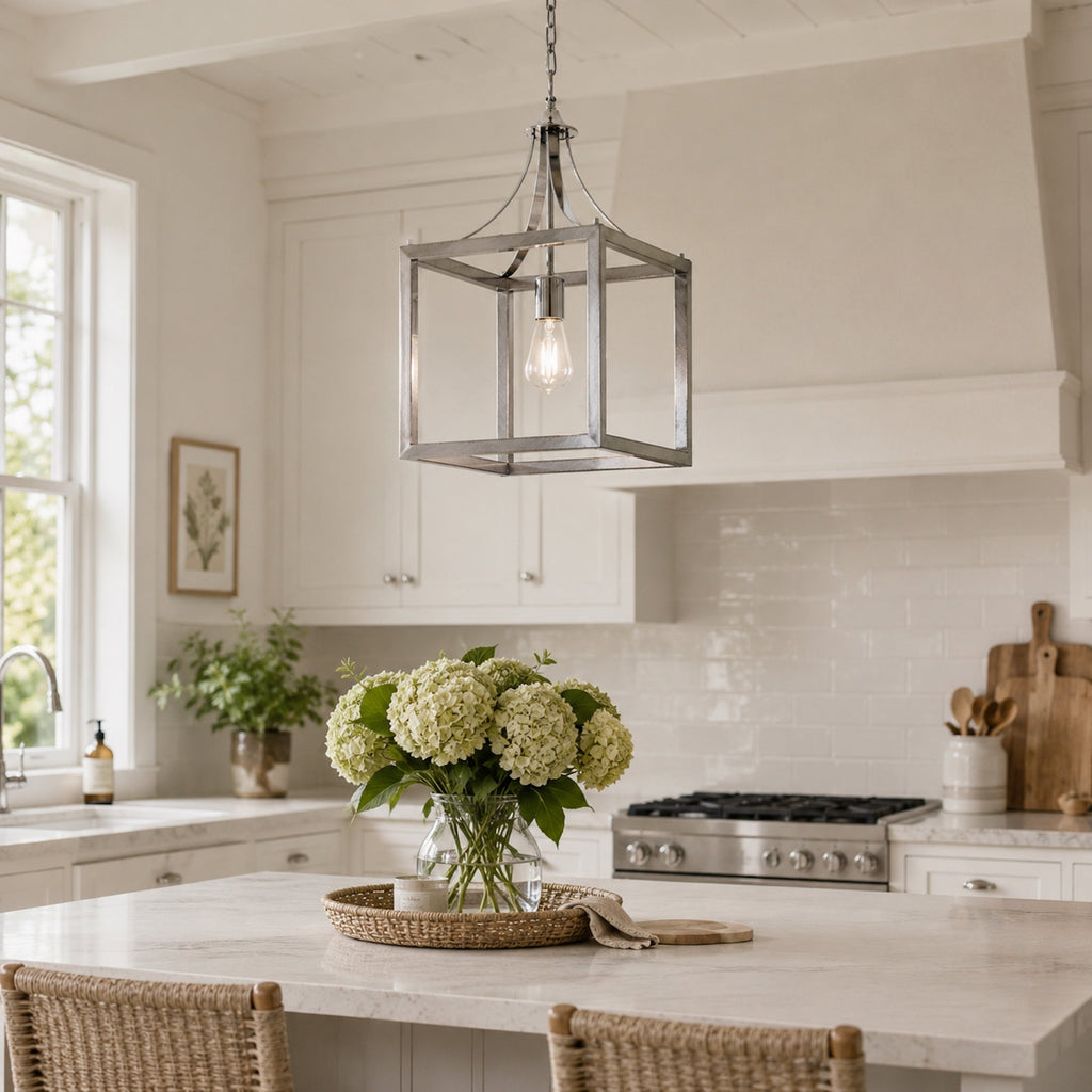 Langham Hampton Style Chrome Lantern Pendant Light