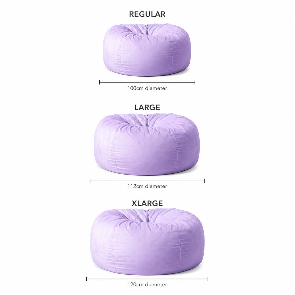Pierre Faux Fur Bean Bag Chair in Lilac - Plush Comfort & Style