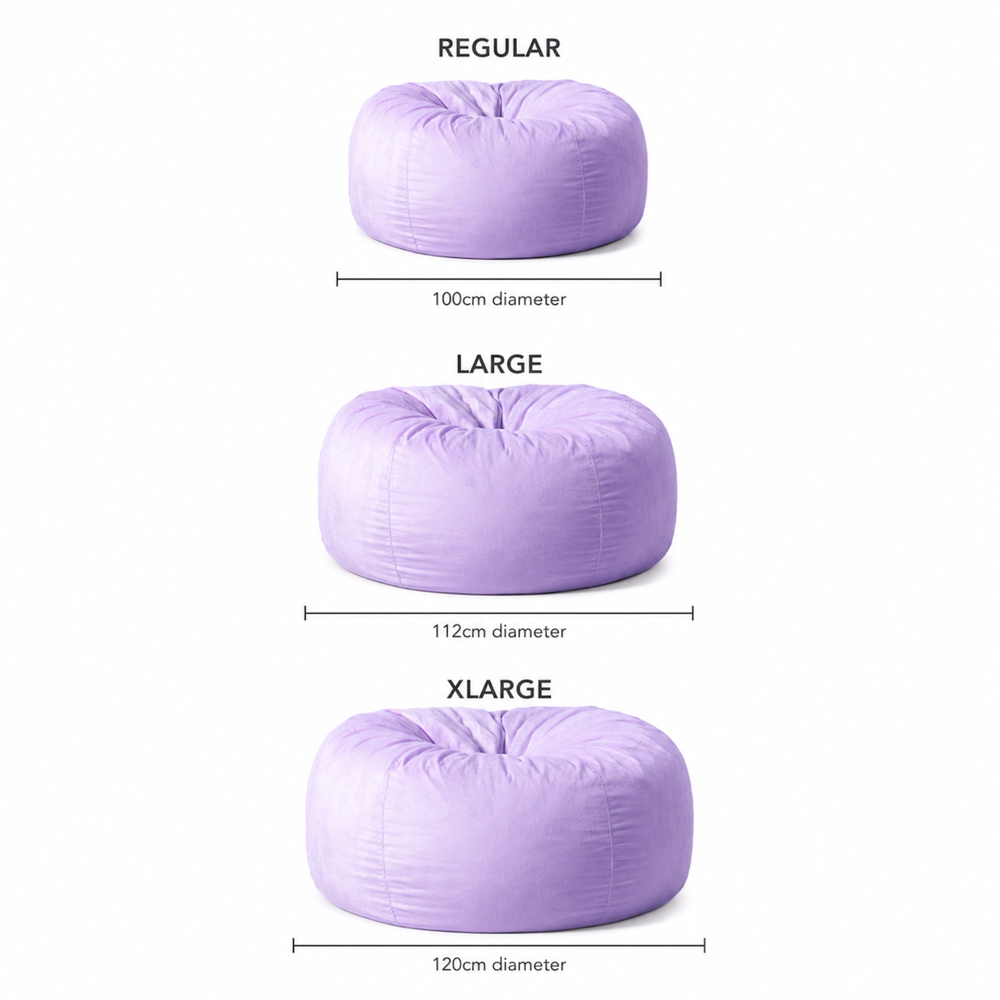 Pierre Faux Fur Bean Bag Chair in Lilac - Plush Comfort & Style