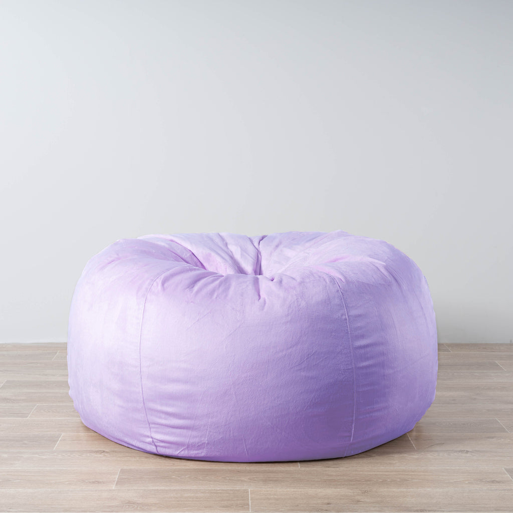 Pierre Faux Fur Bean Bag Chair in Lilac - Plush Comfort & Style