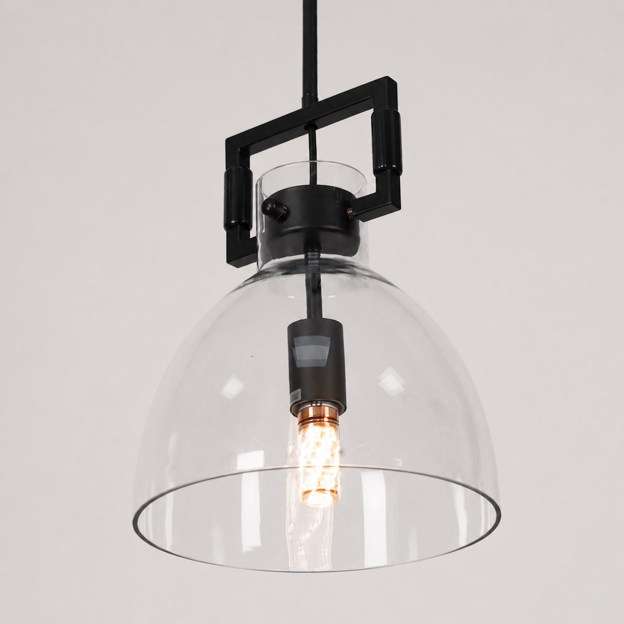 Cora Glass Pendant Light with Black Hardware | Modern Elegance
