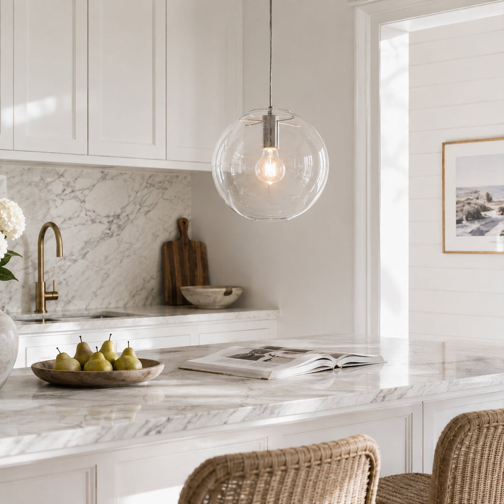 Ariana Glass Pendant Light - Chrome