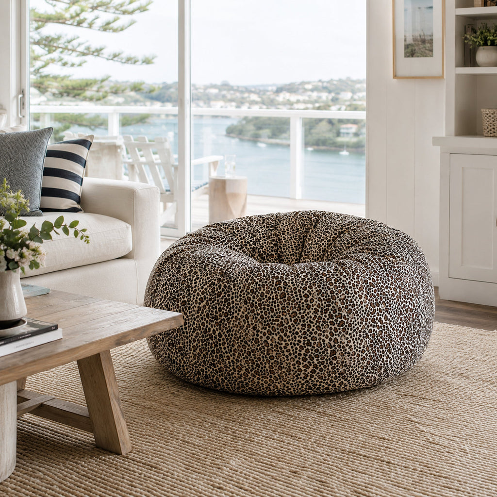 Leopard Print Pierre Bean Bag - Stylish & Comfortable Seating