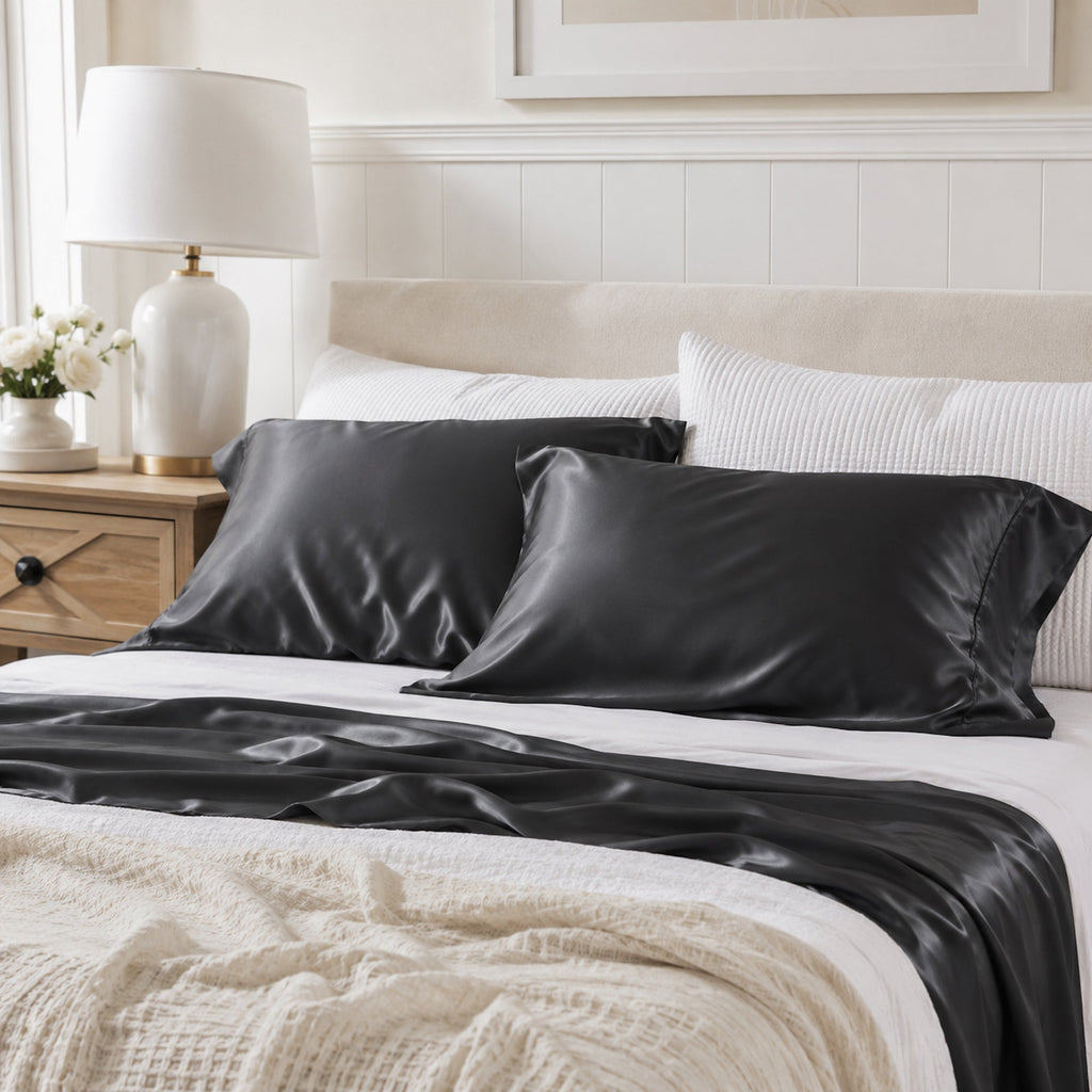 Luxurious Charcoal Bamboo Pillowcase Set | Silky Soft Comfort