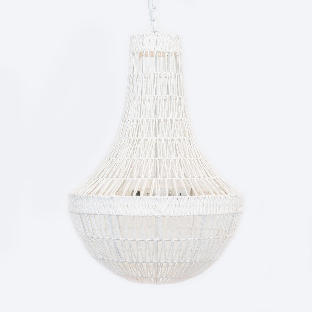 Como White Rope Empire Pendant Chandelier - Coastal Elegance