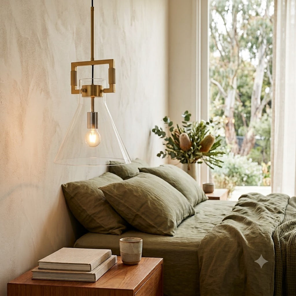 Maya Glass Pendant Light - Gold Hardware