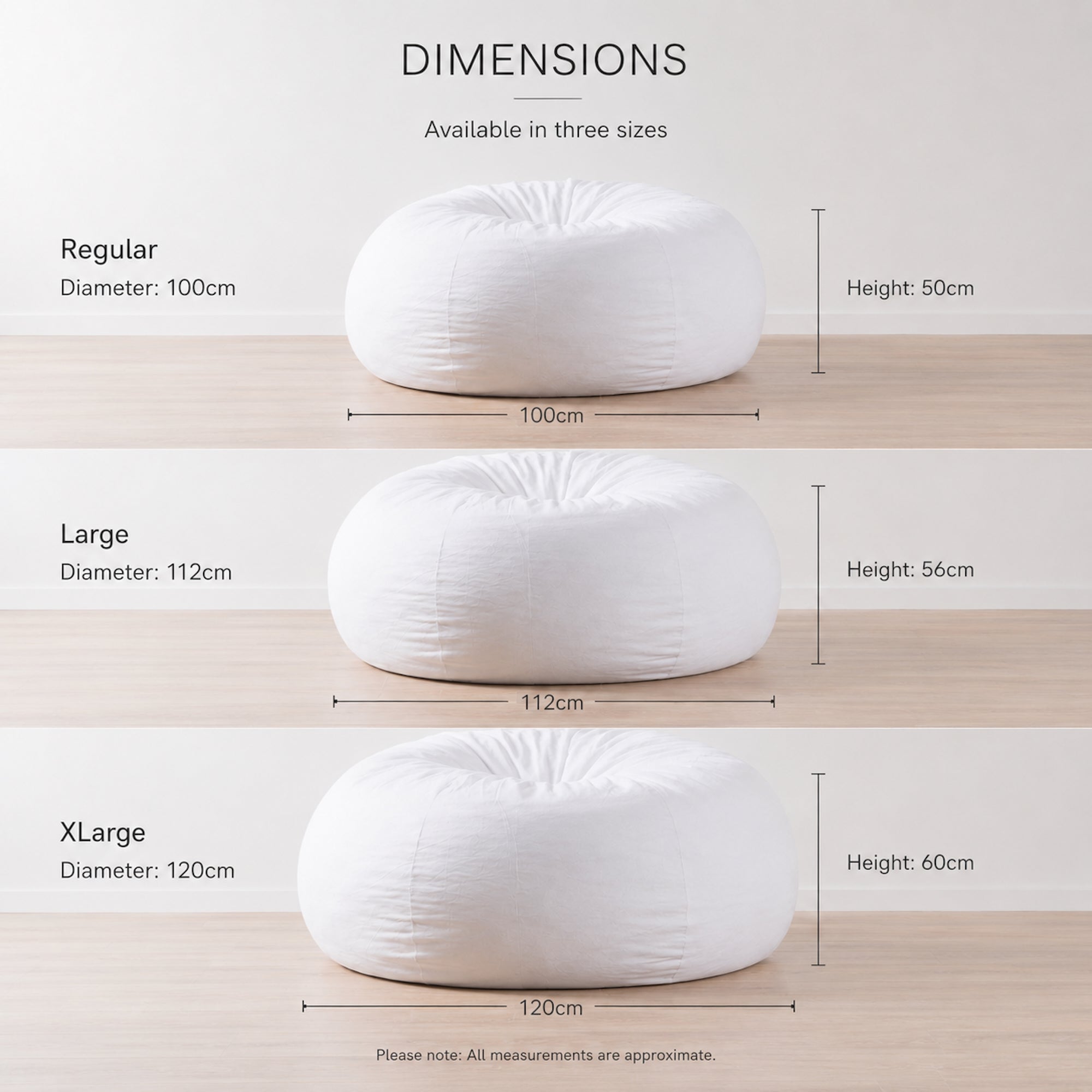 Premium White Bean Bag Liner - Perfect for Easy Cleaning