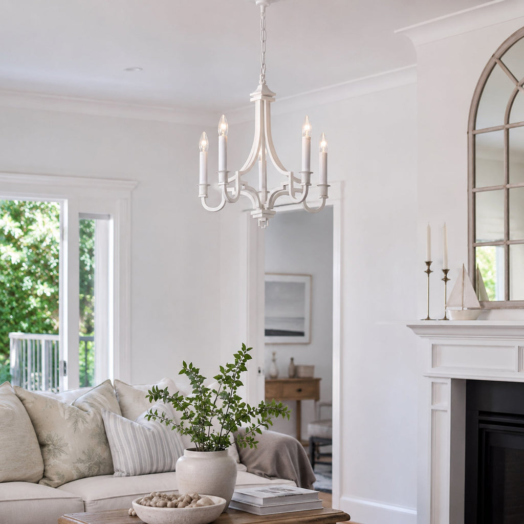 Kalani 5-Light Modern White Chandelier - Elegant Illumination