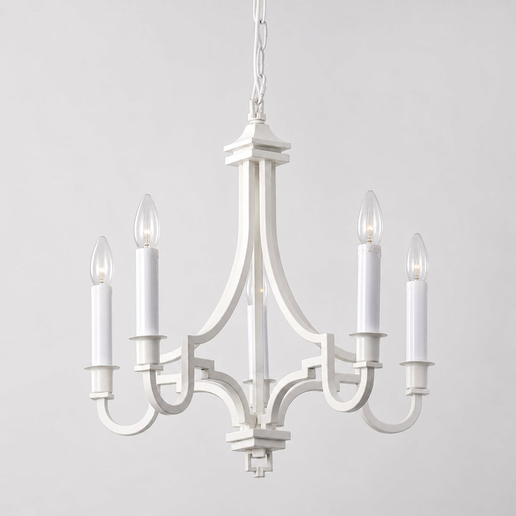 Kalani 5-Light Modern White Chandelier - Elegant Illumination