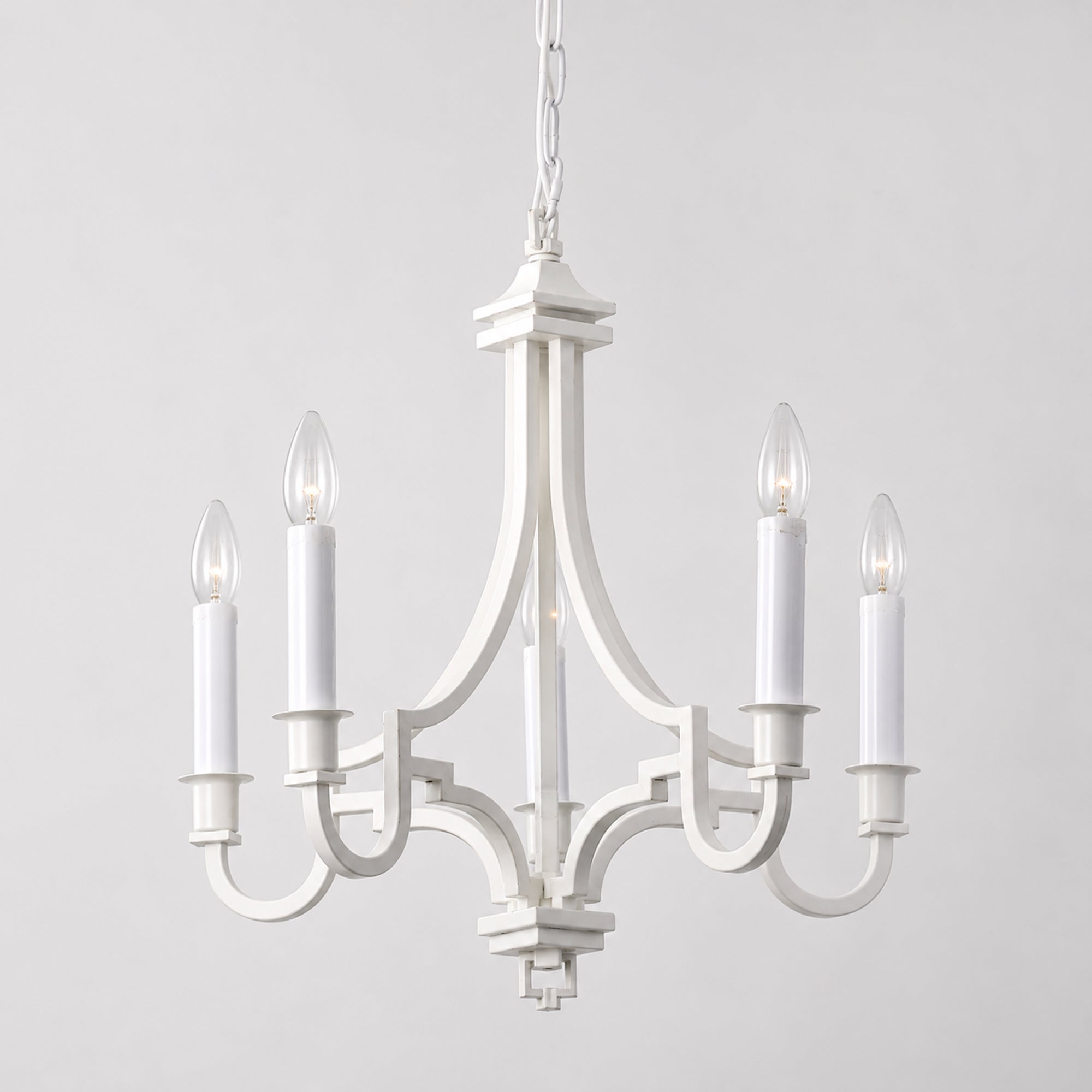 Kalani 5-Light Modern White Chandelier - Elegant Illumination
