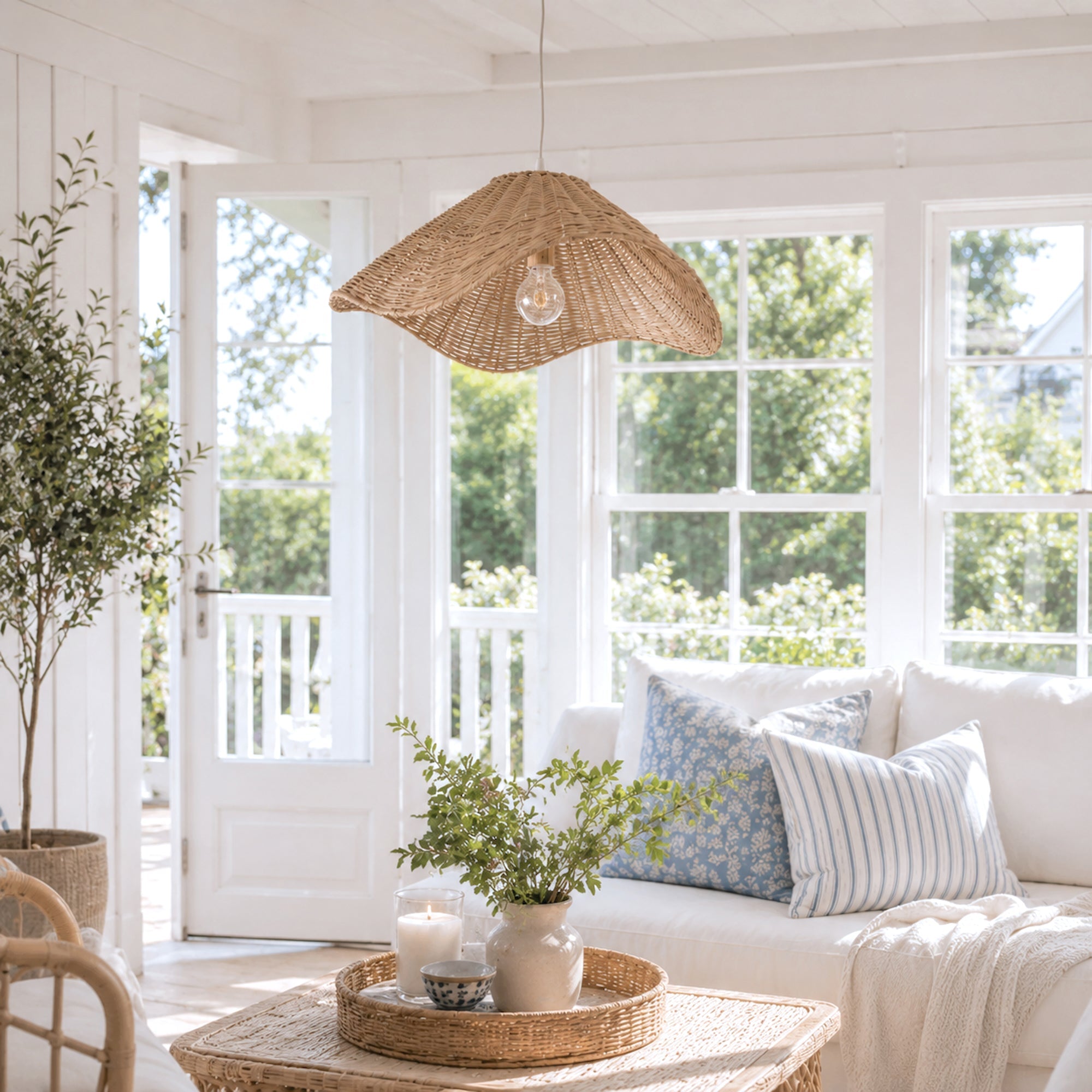 Molly Rattan Pendant Light - Elegant Bohemian Design