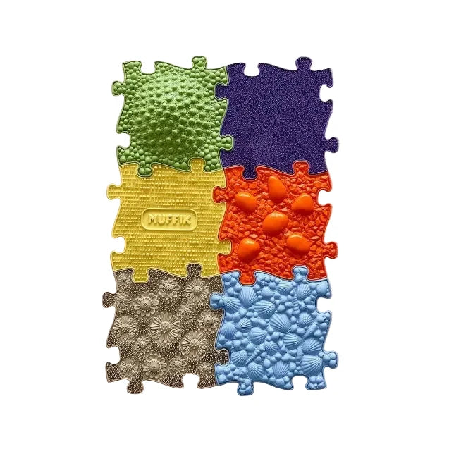 Muffik Tots Sensory Playmat Set – 6 Soft Tiles for Baby Play