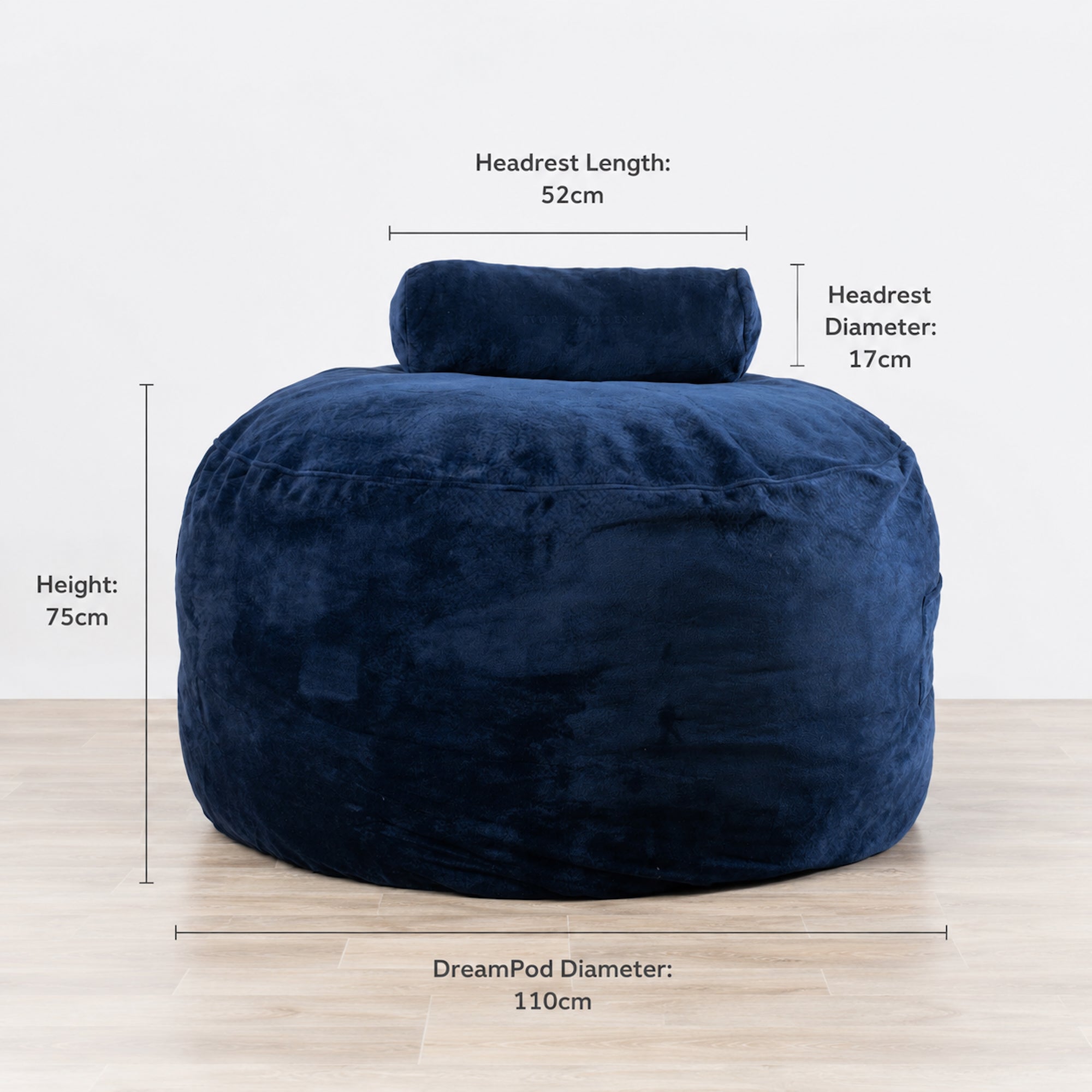 DreamPod Classic Navy Bean Bag - Ultimate Comfort & Support