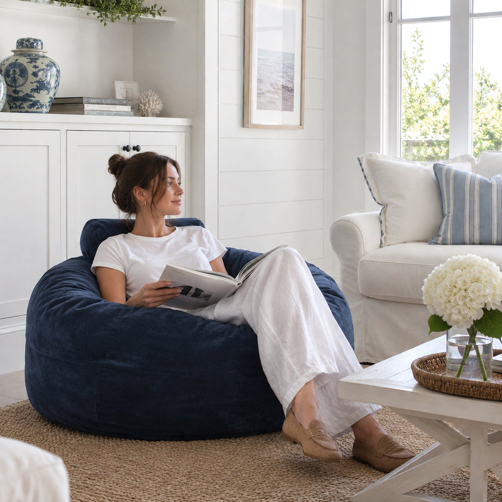 DreamPod Classic Navy Bean Bag - Ultimate Comfort & Support