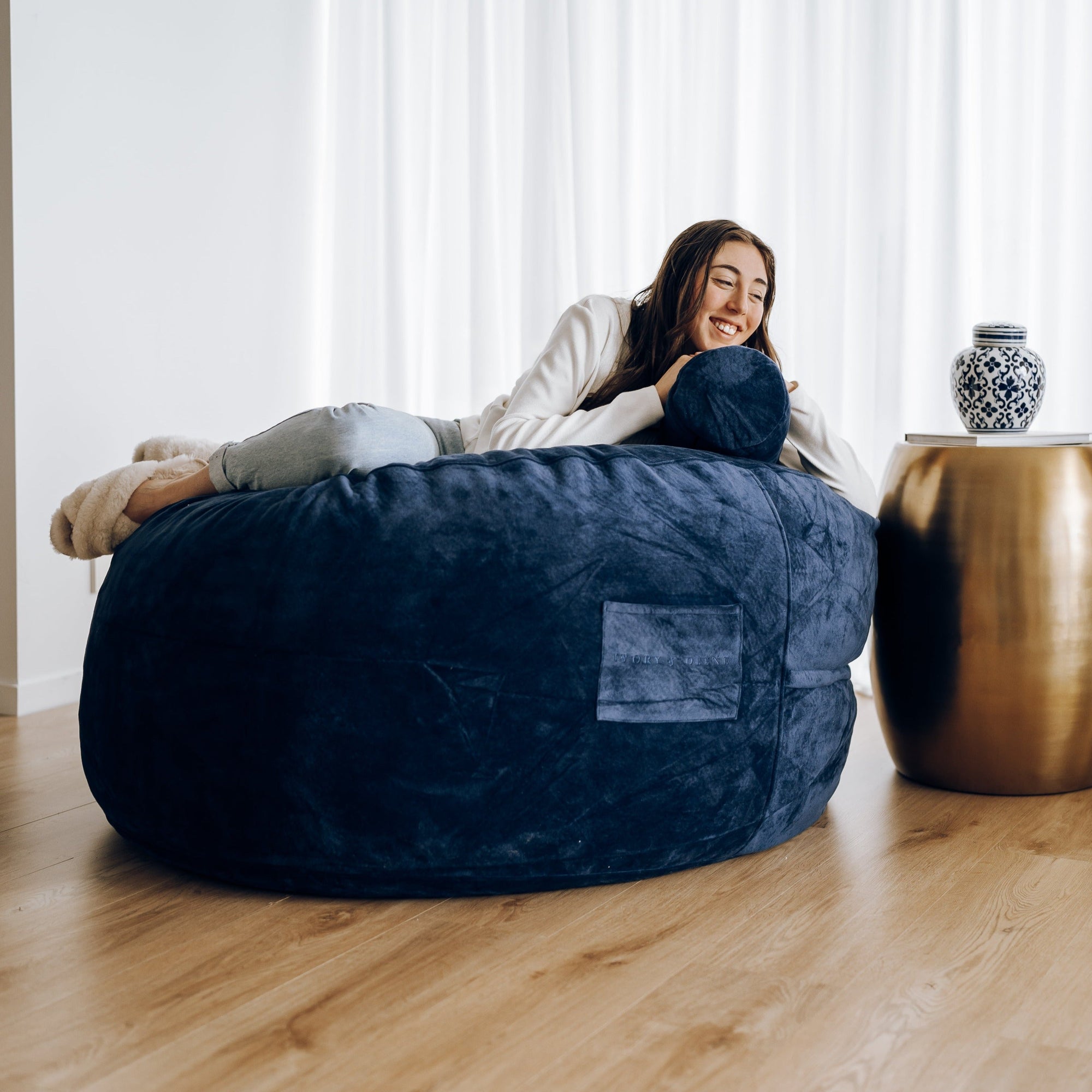 DreamPod Classic Navy Bean Bag - Ultimate Comfort & Support