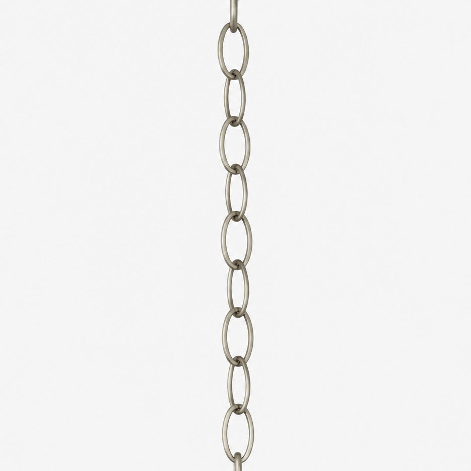 50cm Brushed Nickel Chain Extension with Carabiner - Stylish & Versatile