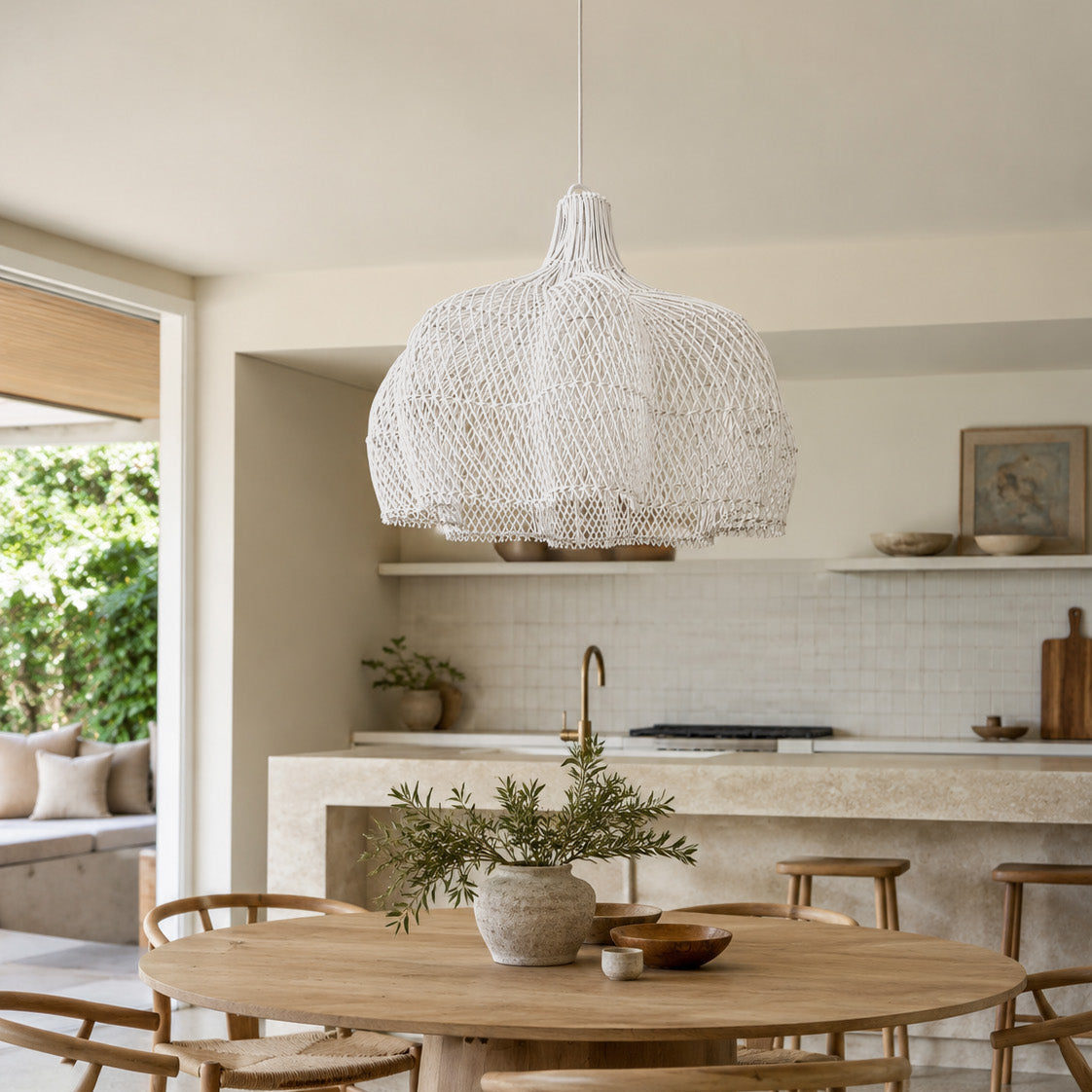 Noosa Rattan Pendant Light - White