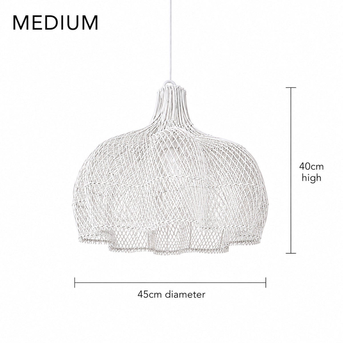 Noosa Rattan Pendant Light - White
