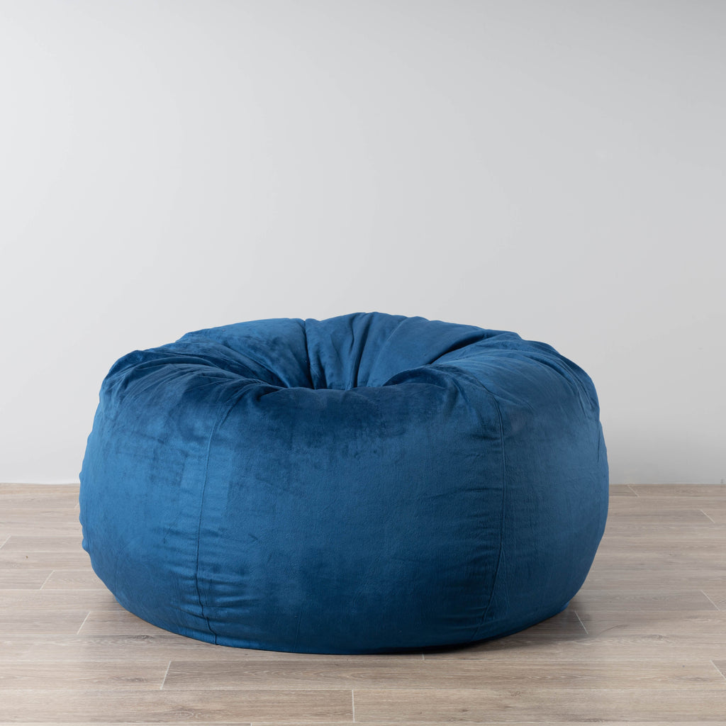 Pierre Fur Ocean Blue Bean Bag - Luxurious Comfort