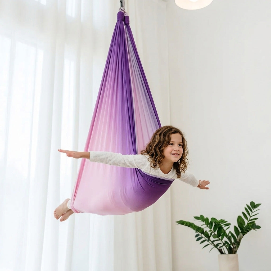 Cozy Cocoon Therapy Swing - Pink/Lilac Ombre for Kids
