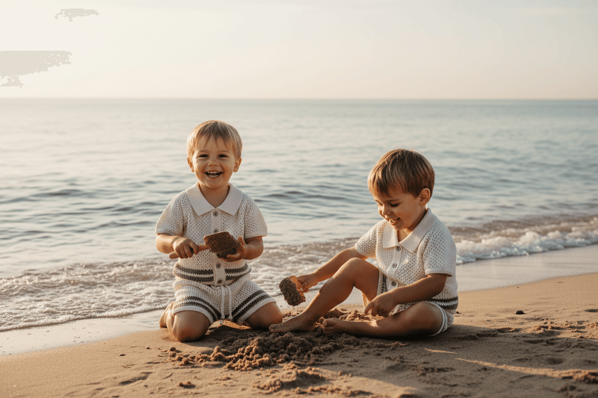Eco-Friendly Swim Essentials Top for Babies - Dusty Blanco