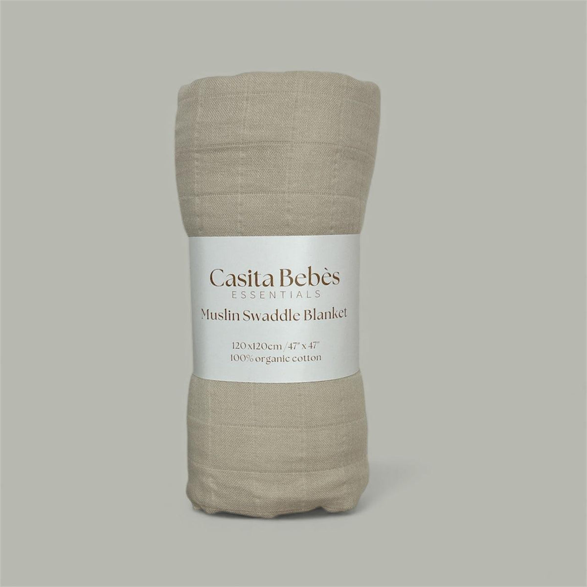 Essentīals Muslin Swaddle - Soft Organic Cotton for Newborn Comfort