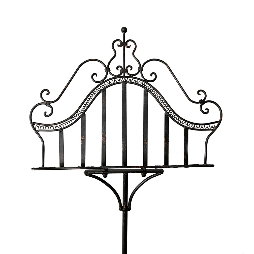 Elegant Wrought Iron Music & Menu Stand - Distressed Black Design
