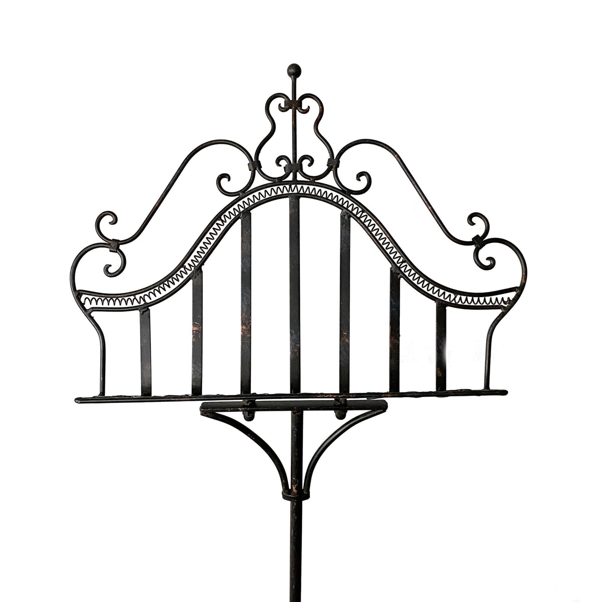 Elegant Wrought Iron Music & Menu Stand - Distressed Black Design