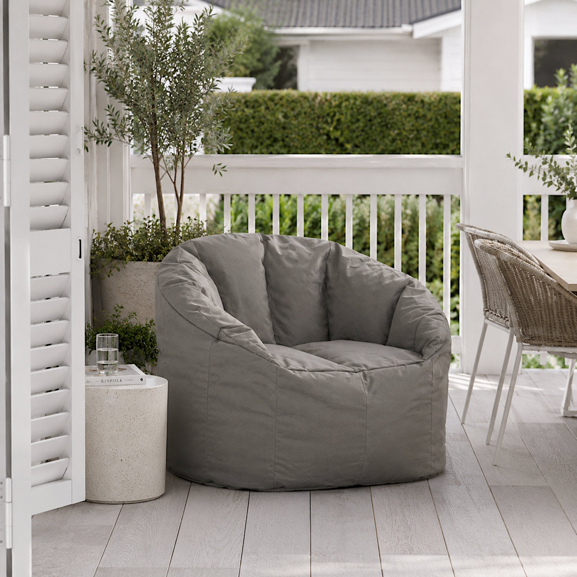 Charcoal Oxford Outdoor Tub Chair Bean Bag Cover - Comfort & Style