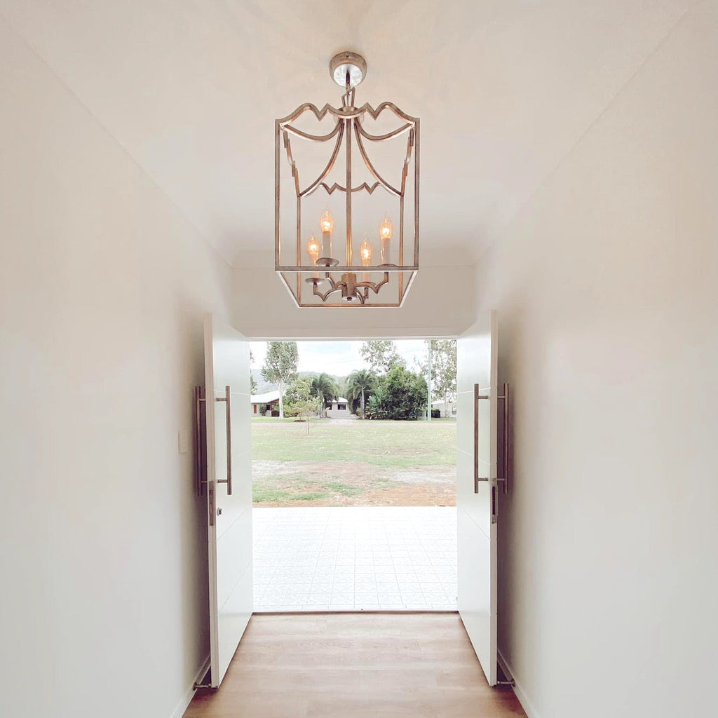 Palazzo Modern Brushed Champagne Lantern Pendant Light