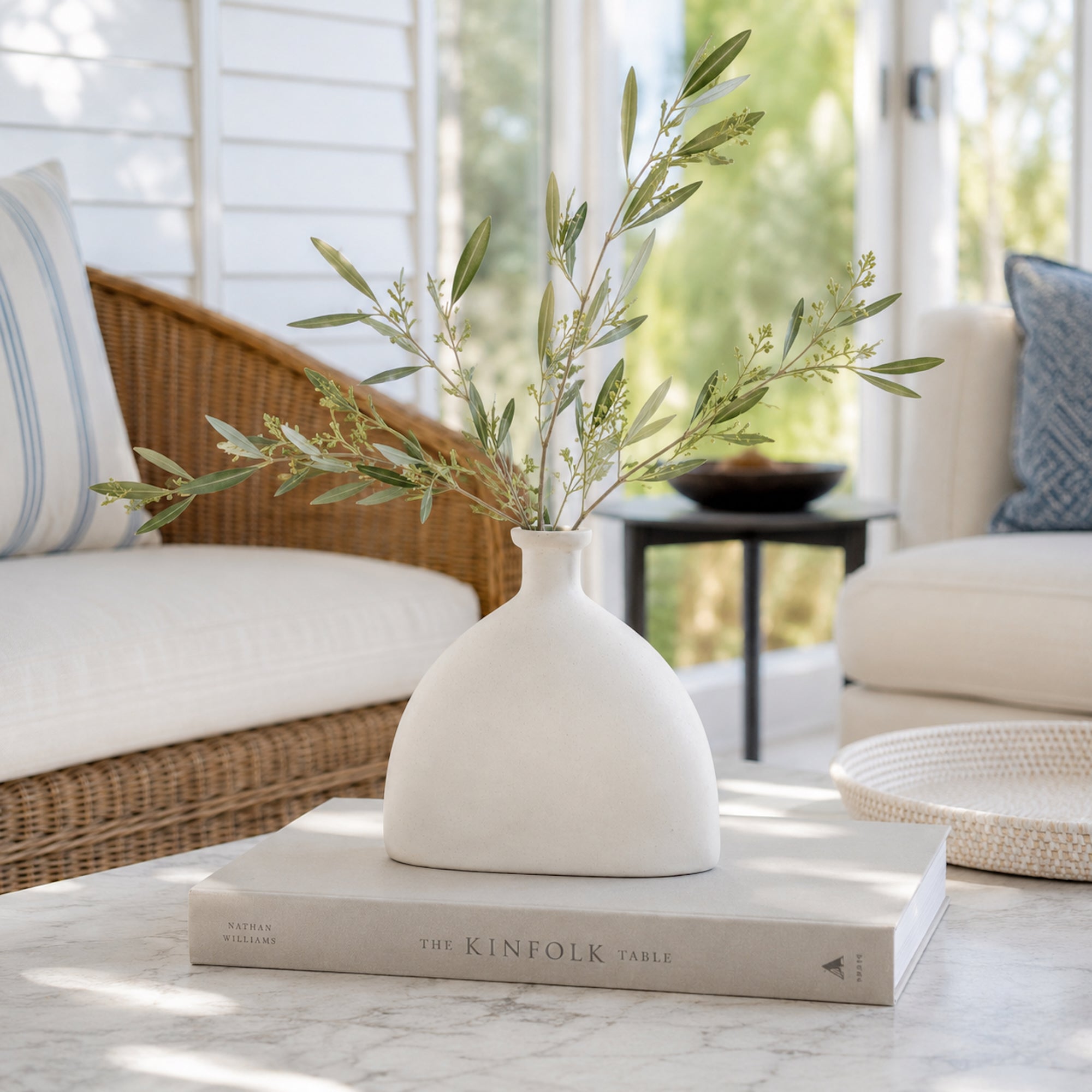 Sophisticated Peony Ceramic Vase - Modern Home Décor Accent