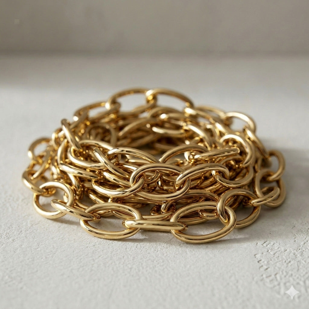 50cm Chain Extension Including Carabiner - Polished Gold