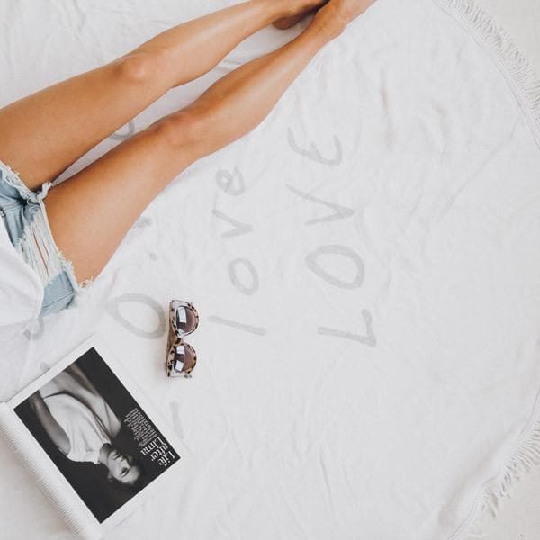 Luxury Round Beach Towel & Picnic Blanket - Love Always