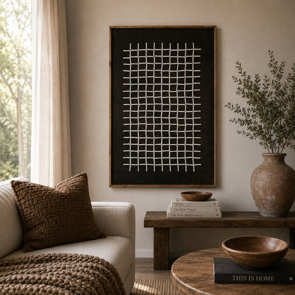 Rustic Reverie Dark - Unique Eco-Friendly Wall Art 82x122cm