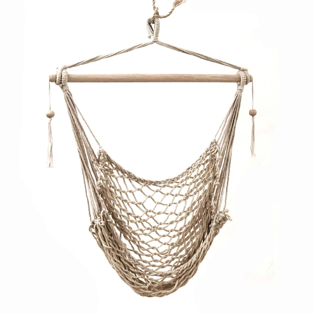 Salvador Macrame Hammock Chair - Elegant Natural Hanging Seat