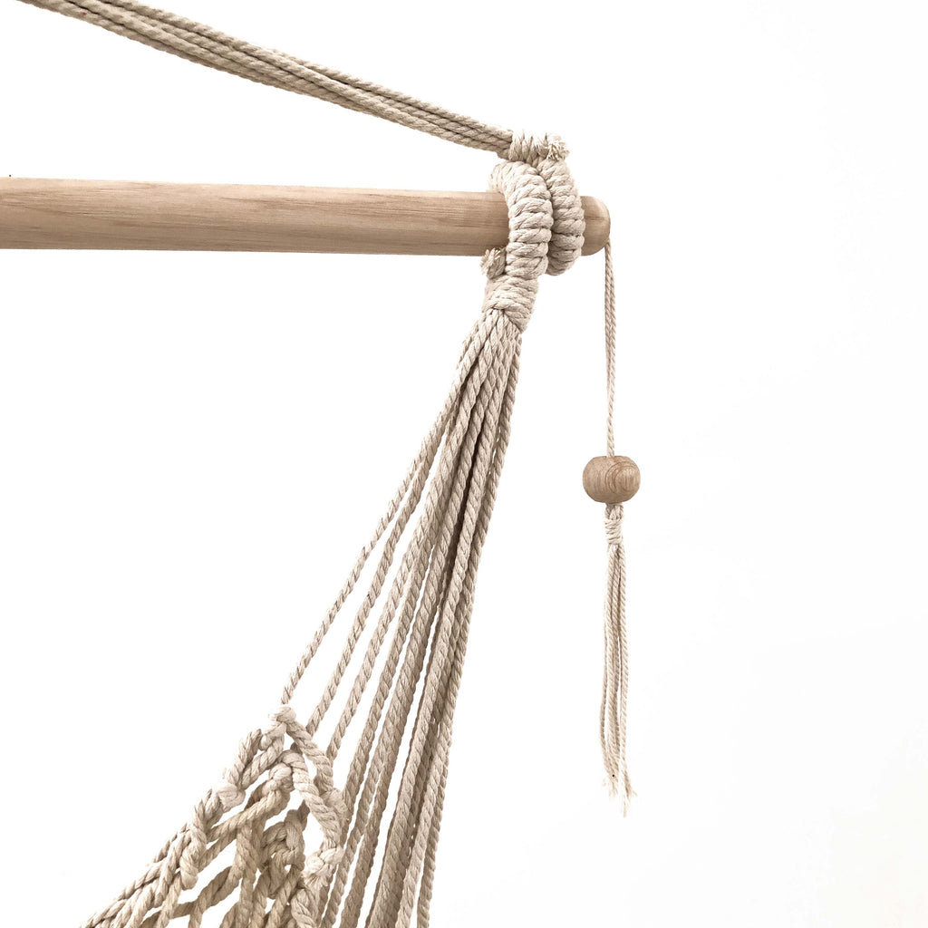 Salvador Macrame Hammock Chair - Elegant Natural Hanging Seat