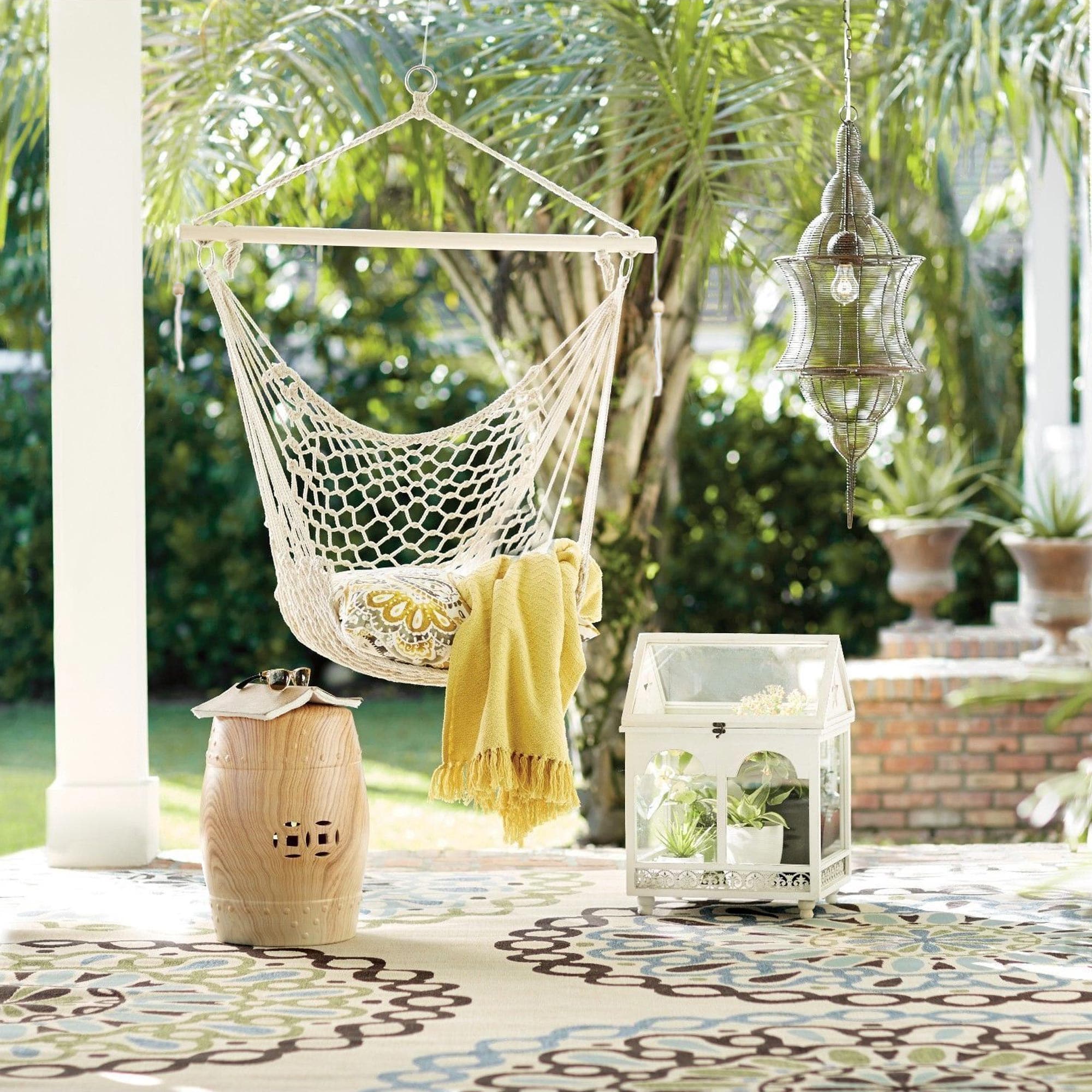 Salvador Macrame Hammock Chair - Elegant Natural Hanging Seat