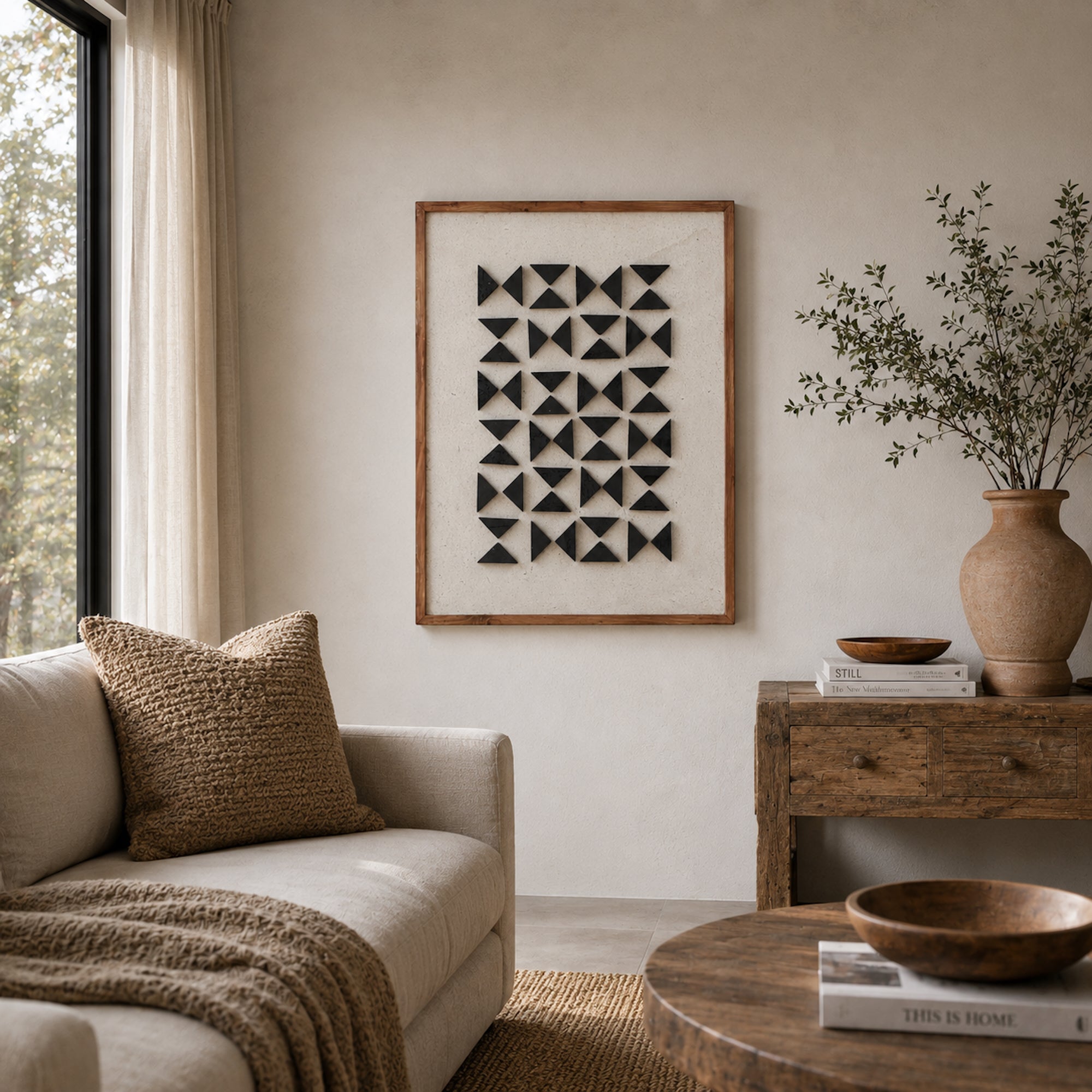 Elm Silhouettes Rectangle Wall Art - Eco-Friendly & Ready to Hang 62x82cm