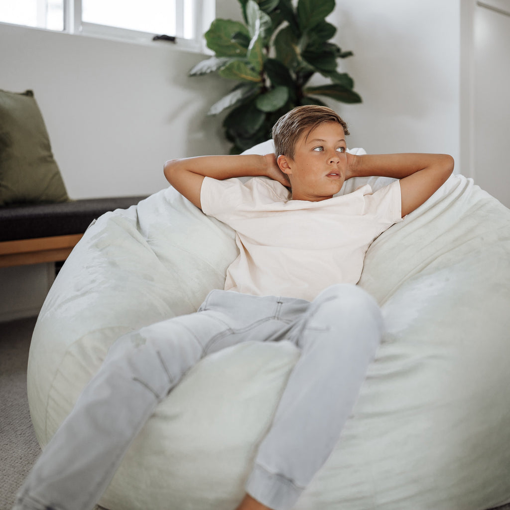 Pierre Fur Silver Grey Bean Bag - Comfort & Style for Any Space