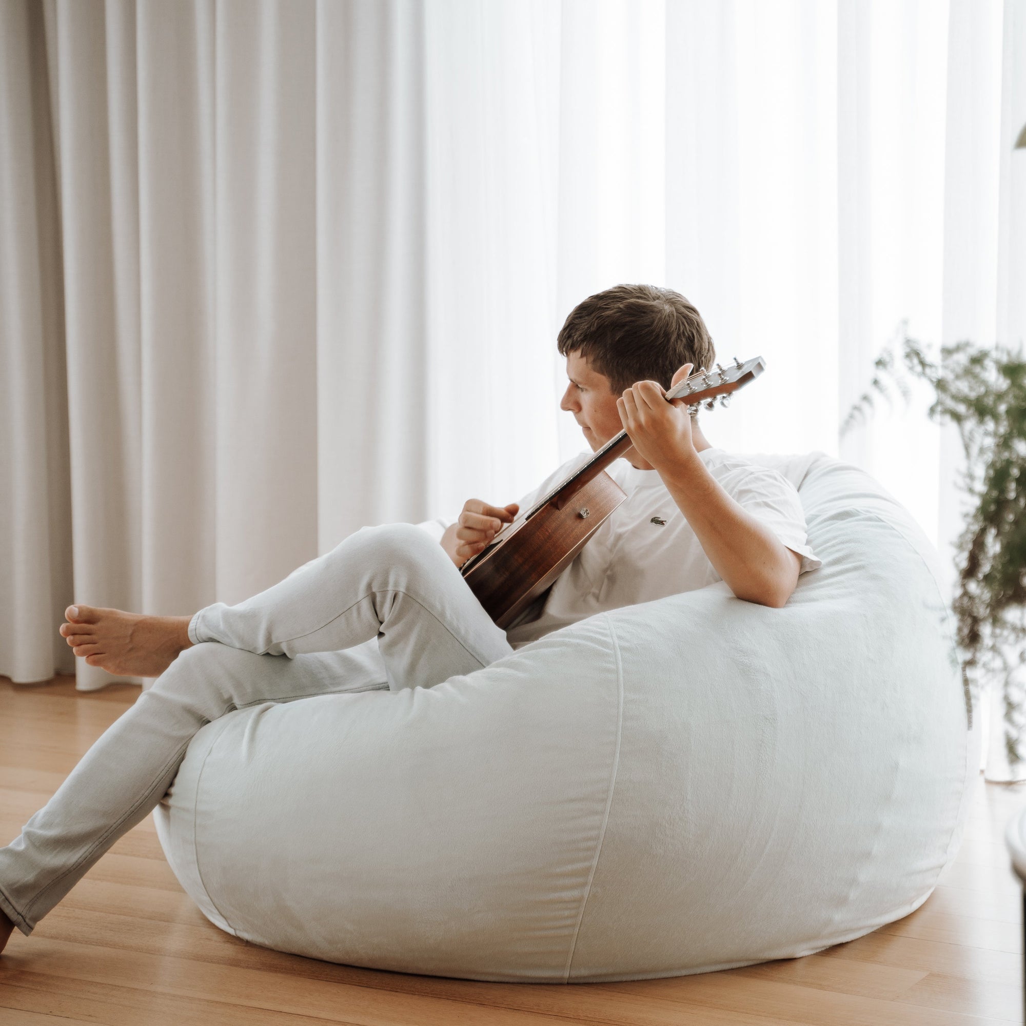 Pierre Fur Silver Grey Bean Bag - Comfort & Style for Any Space
