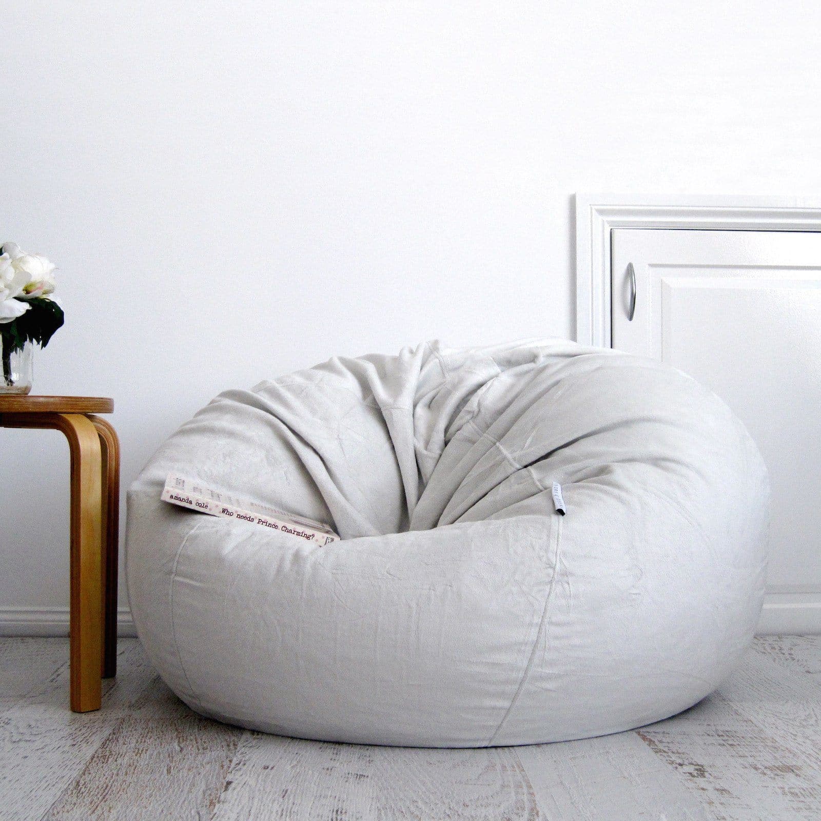 Pierre Fur Silver Grey Bean Bag - Comfort & Style for Any Space